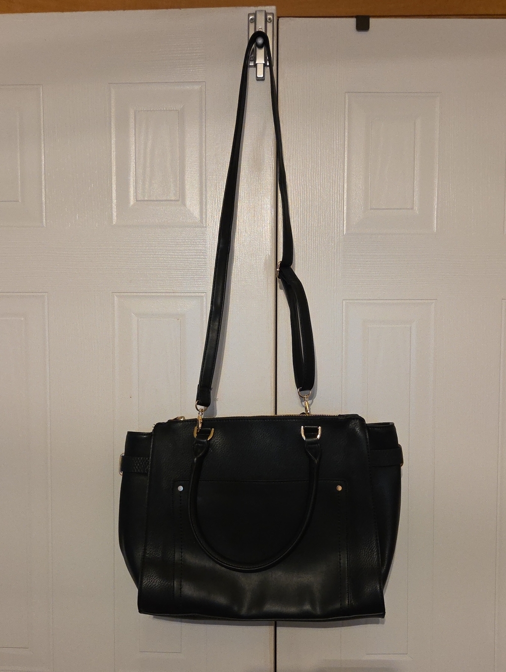 a new day Black Structured Tote with Shoulder Strap